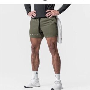 ASRV Gym Shorts Men's Large Olive Green 5 in Linerless Athletic Training